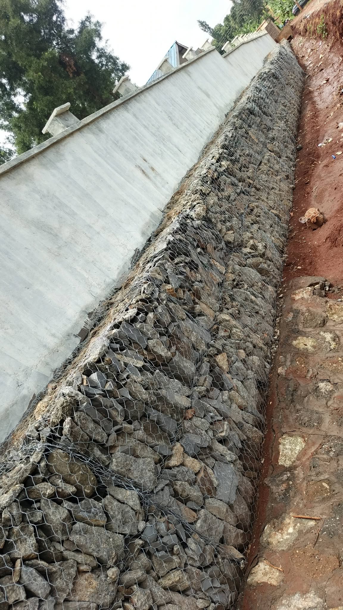 Gabion retaining wall for a private property in Murang'a
