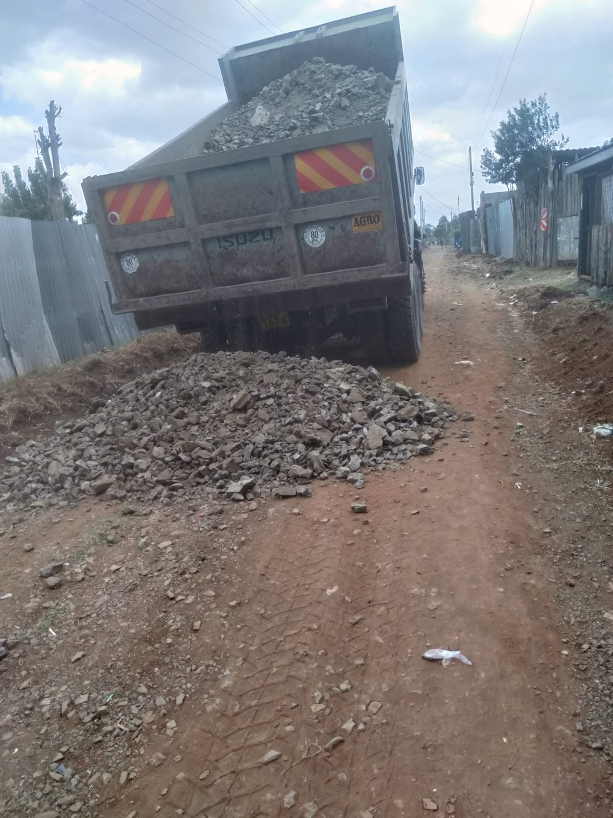 Gravelling works for road base preparation in Kenya